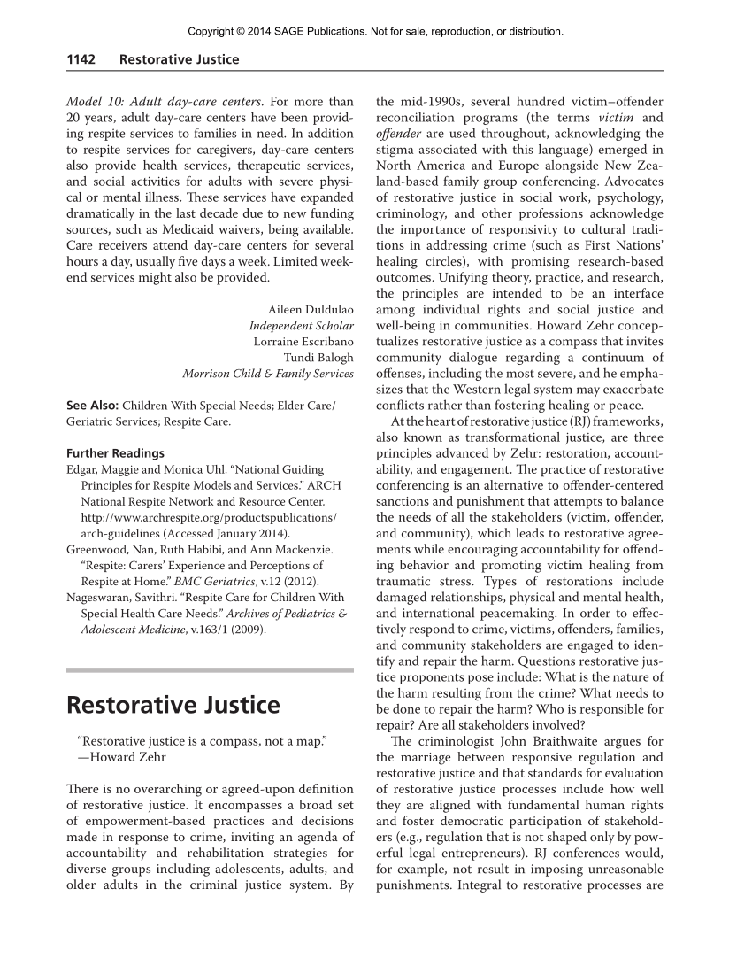 restorative justice research paper