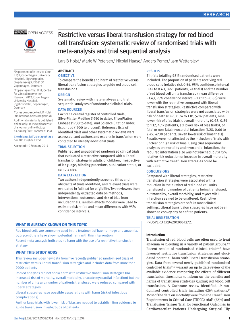 red blood cell transfusion policy a critical literature review