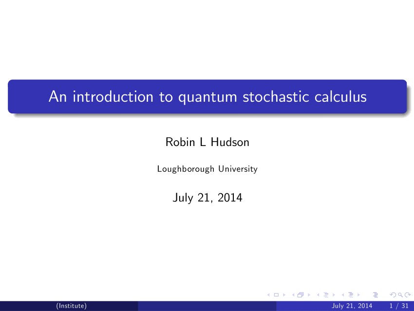 stochastic calculus learn
