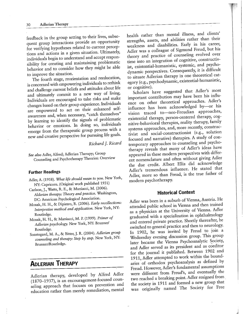 adlerian therapy case study pdf