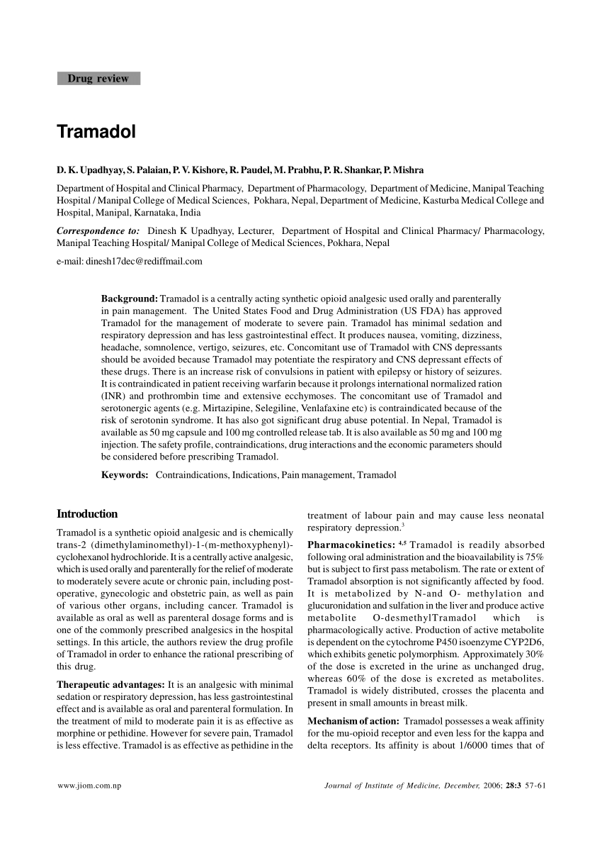 Patient Reviews For Tramadol