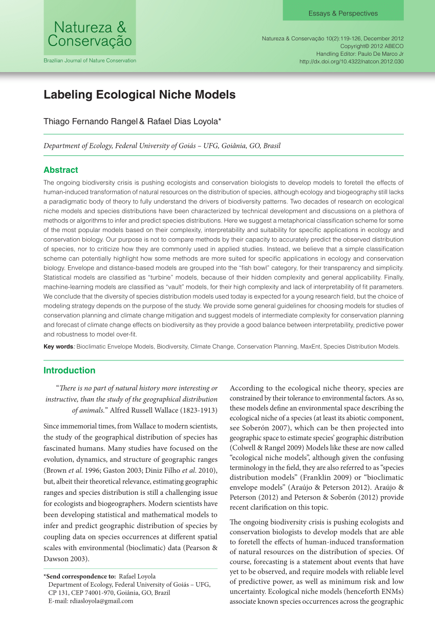 research paper on ecological niche