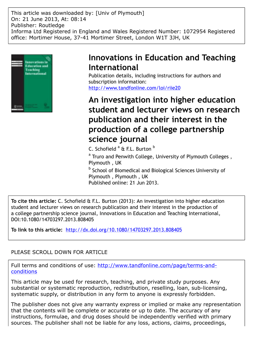 articles on university education