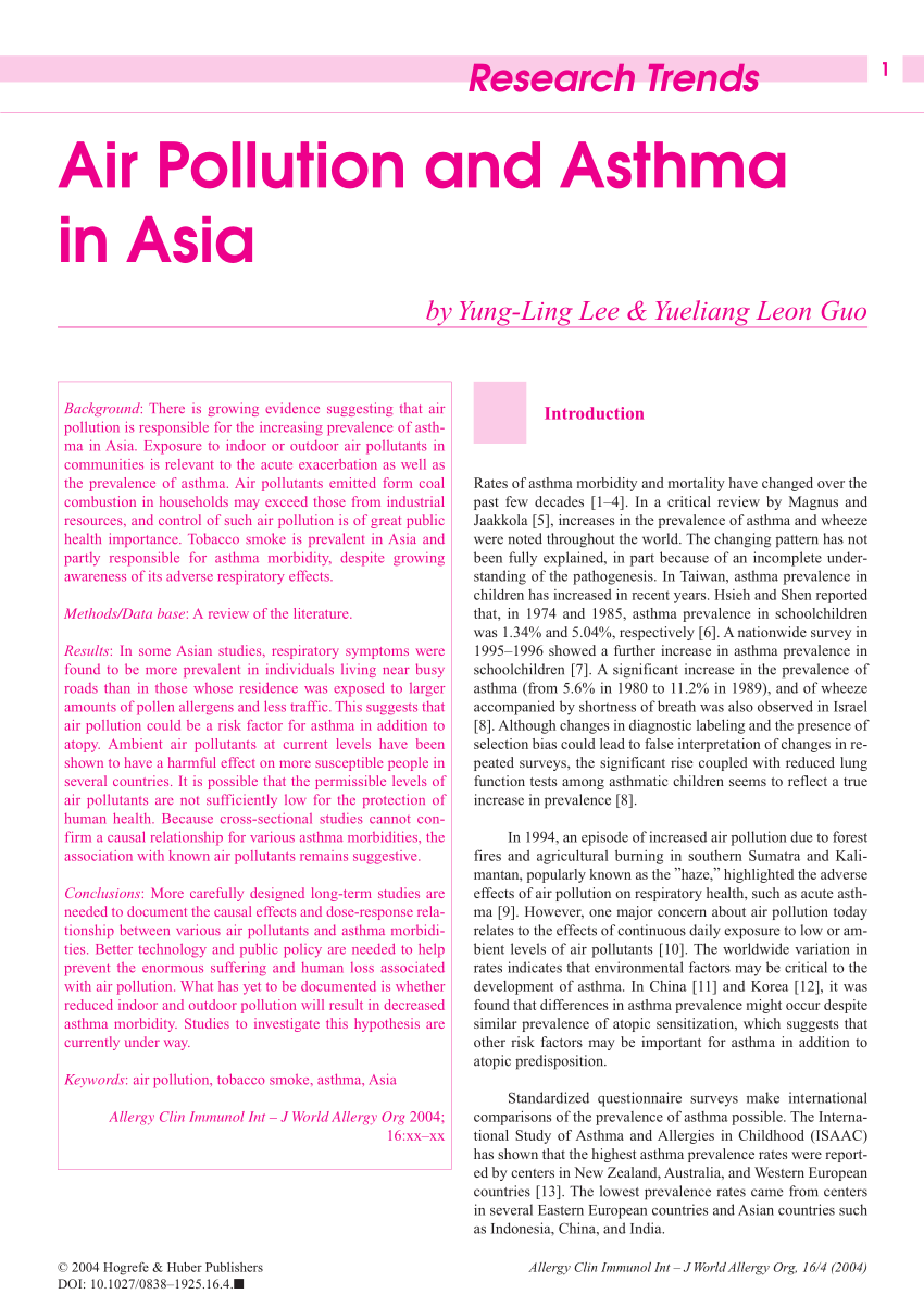 air pollution and asthma case study