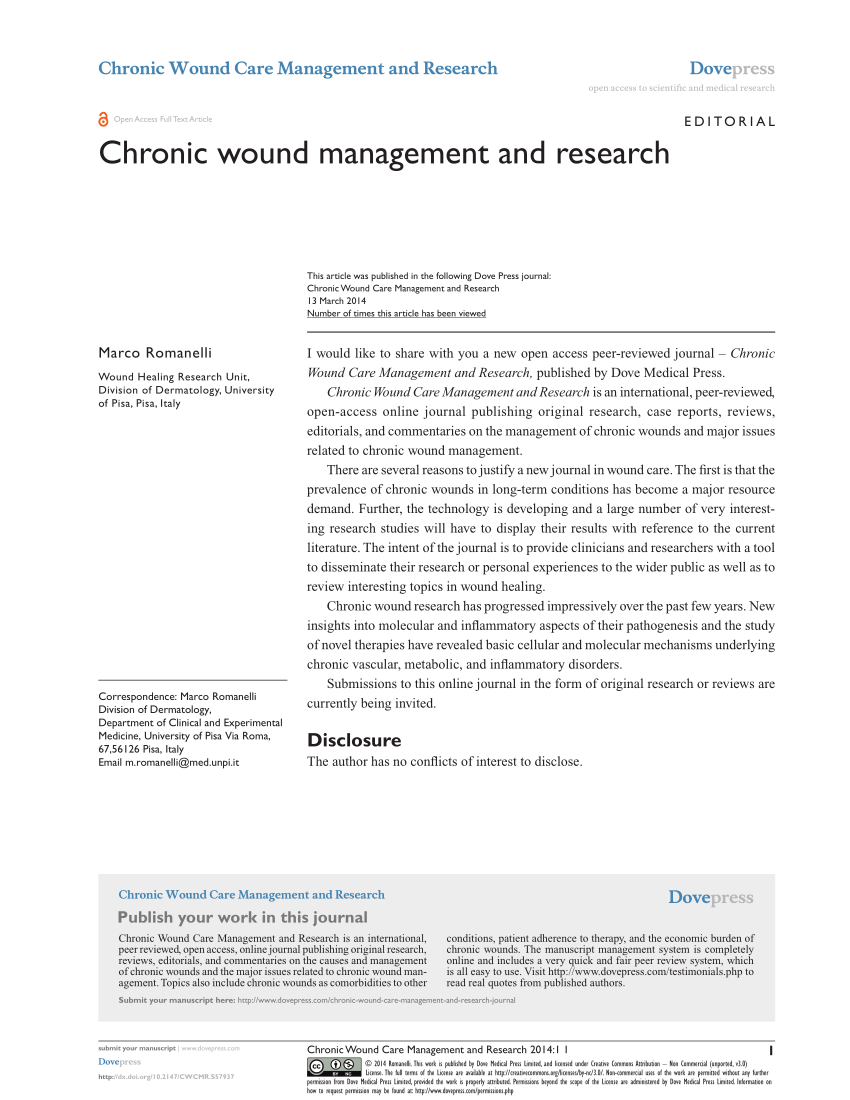 PDF) Chronic wound management and research