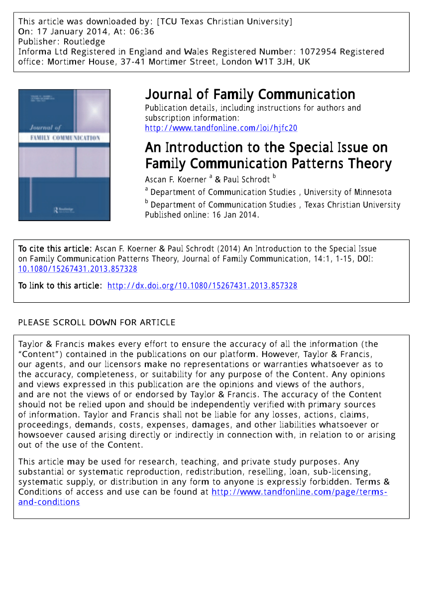 According To Research Studies Which Family Communication Pattern | Family
