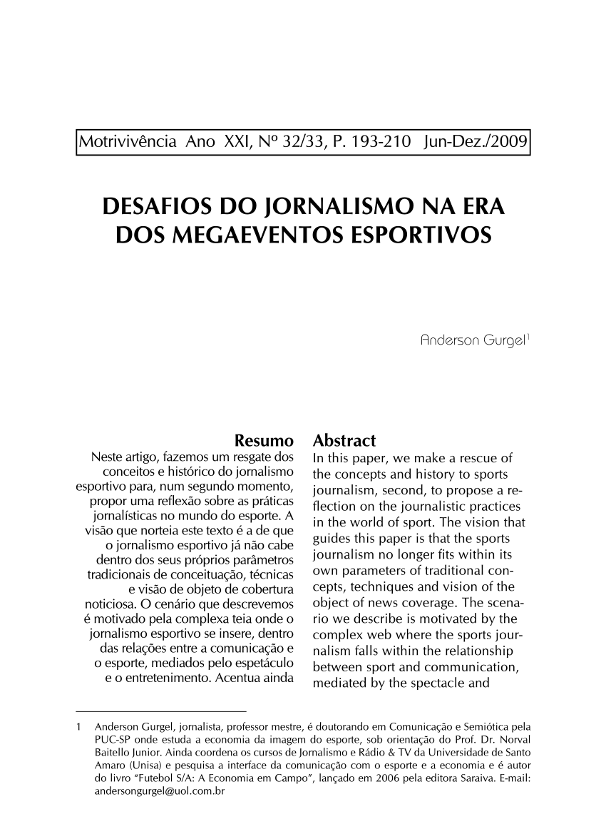 PDF) Olimpismo e Paz  Leonardo Mataruna 