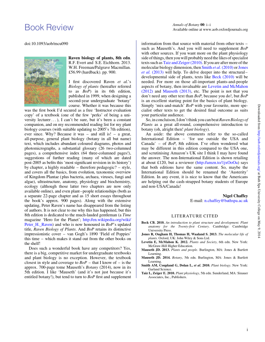 (PDF) Raven biology of plants, 8th edn