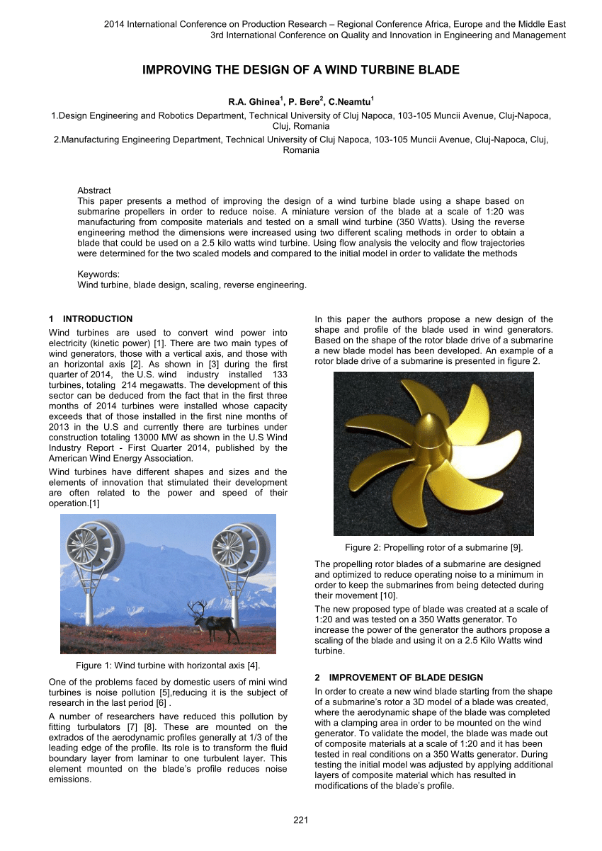 research paper of wind turbine