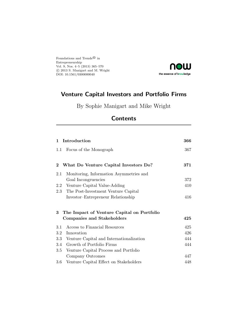 venture capital investment thesis pdf