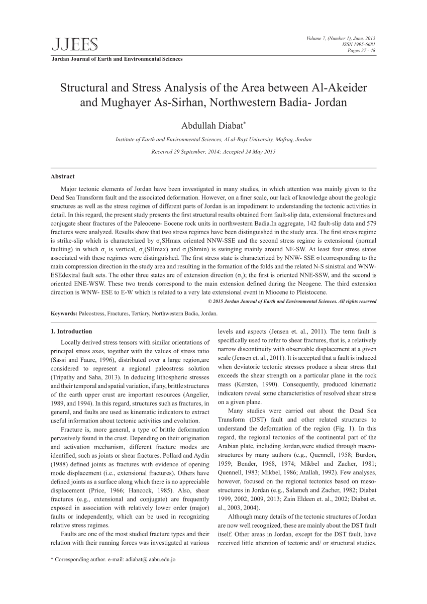 Pdf Structural And Stress Analysis Of The Area Between Al - 