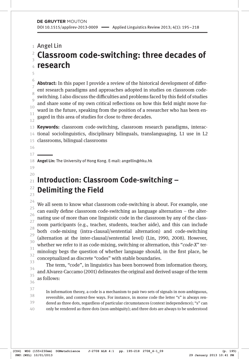 research papers on code switching