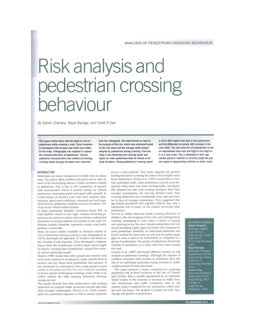 the pedestrian analysis