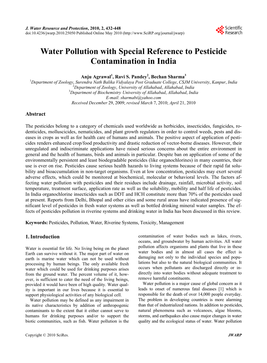 case study on water pollution in india pdf