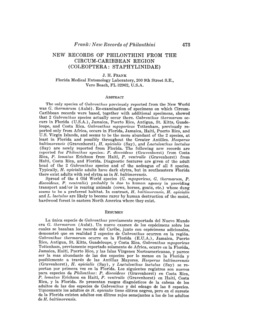 (PDF) New Records of Philonthini from the Circum-Caribbean Region ...