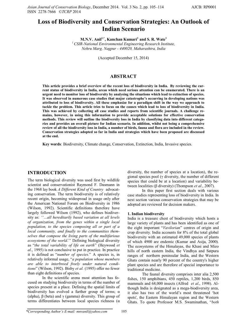 case study biodiversity loss