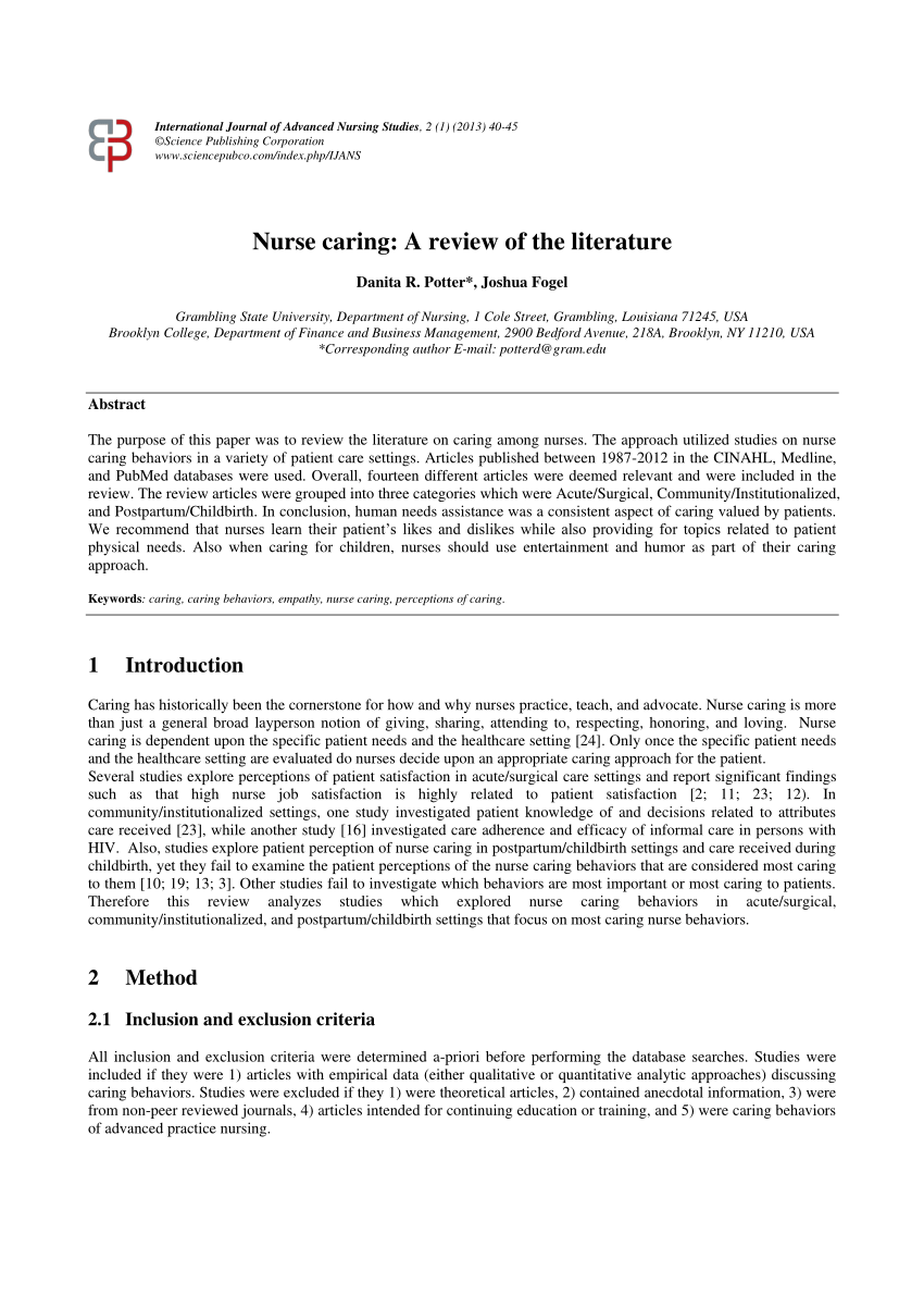 literature review sample pdf nursing
