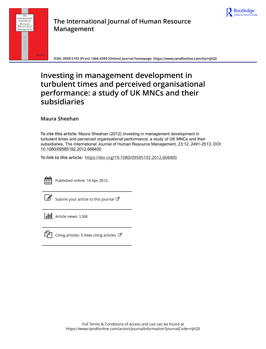 PDF) Investment in Training and Development in Times of Uncertainty