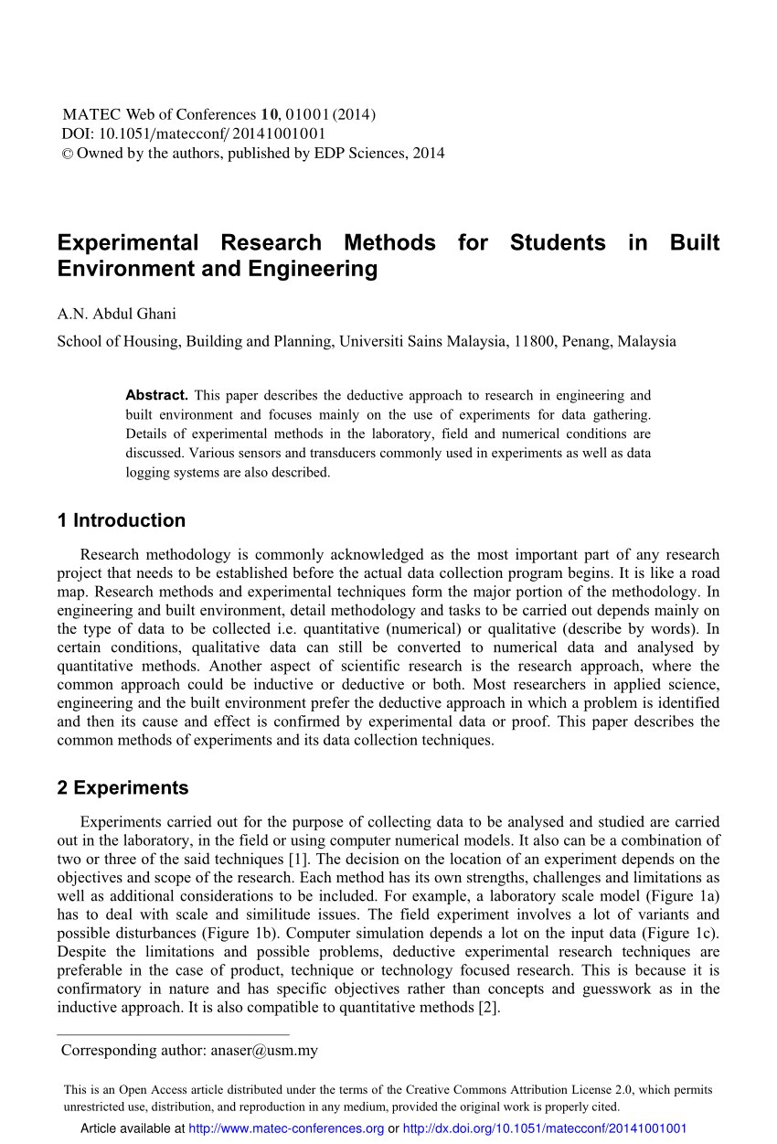 article about experimental research