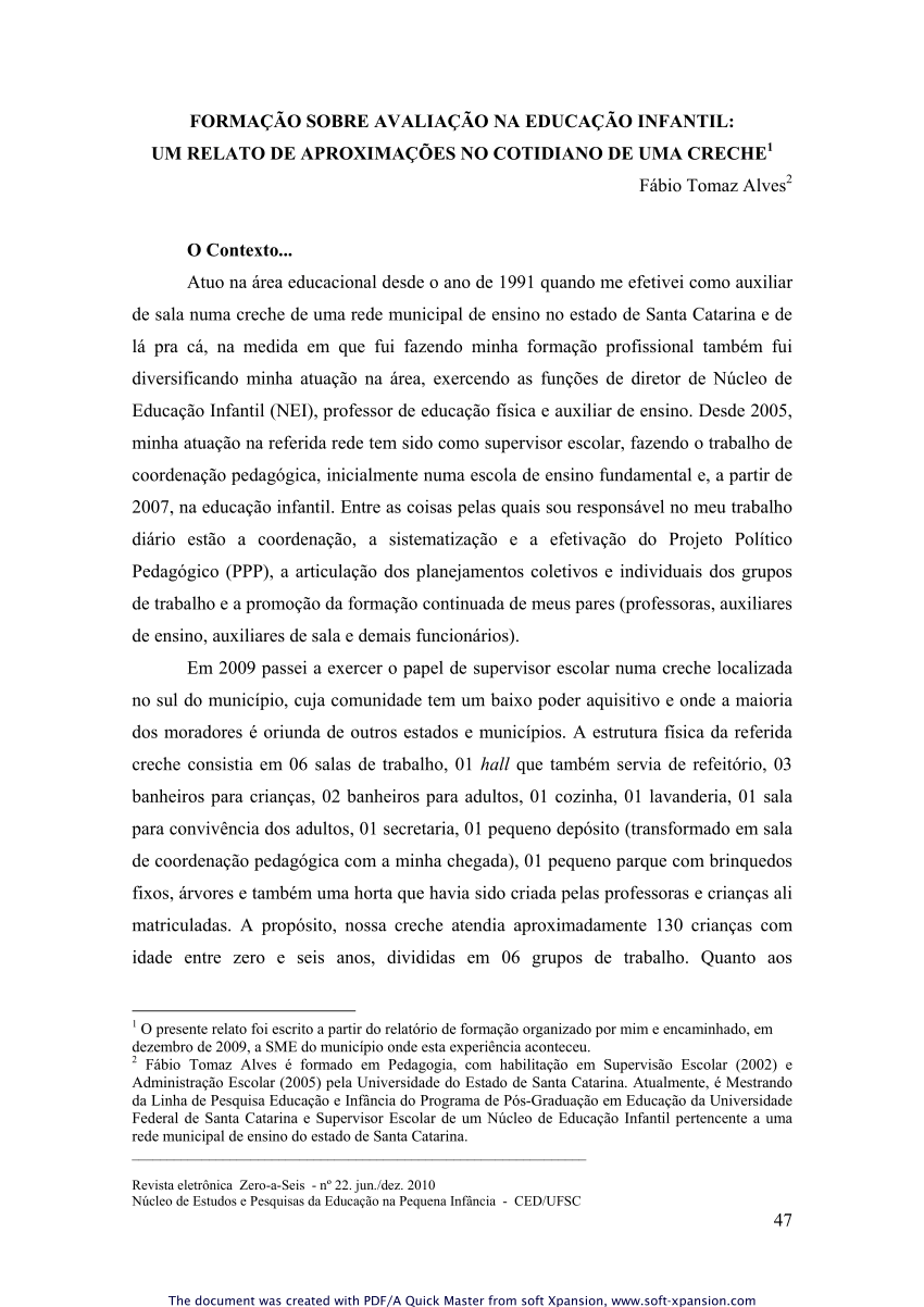 PDF) Avaliação da infraestrutura escolar: em destaque as creches