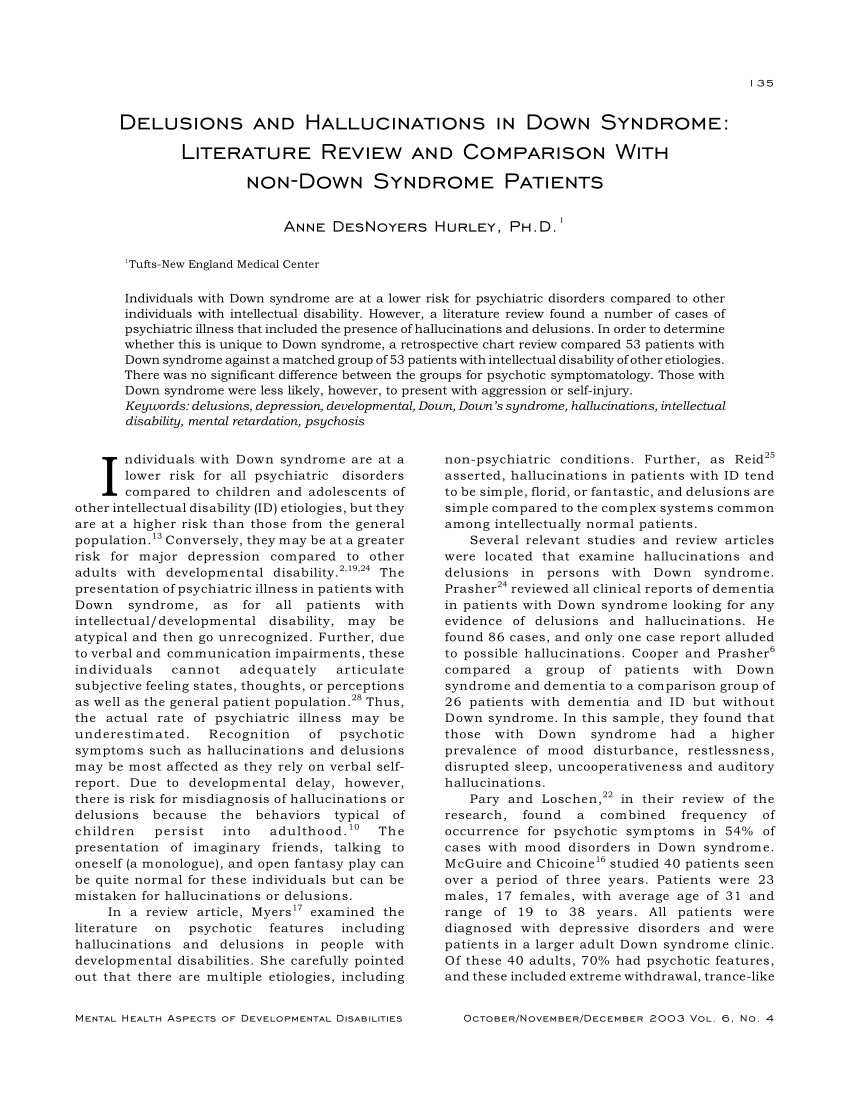 down syndrome literature review