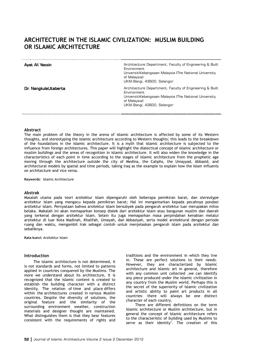 islamic architecture research paper