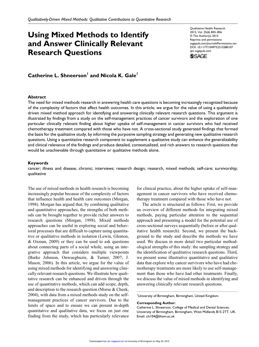 articles on mixed method research