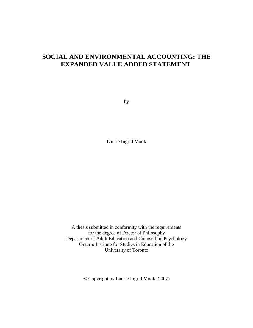 thesis environmental accounting