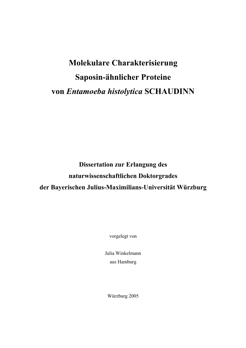 PDF) Molekulare Charakterisierung Saposin-hnlicher Proteine von ...