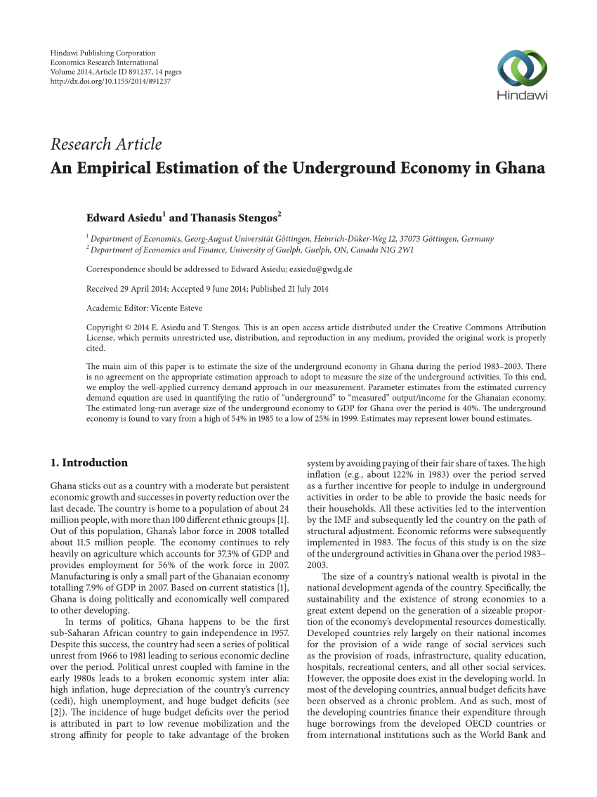 research paper on underground economy
