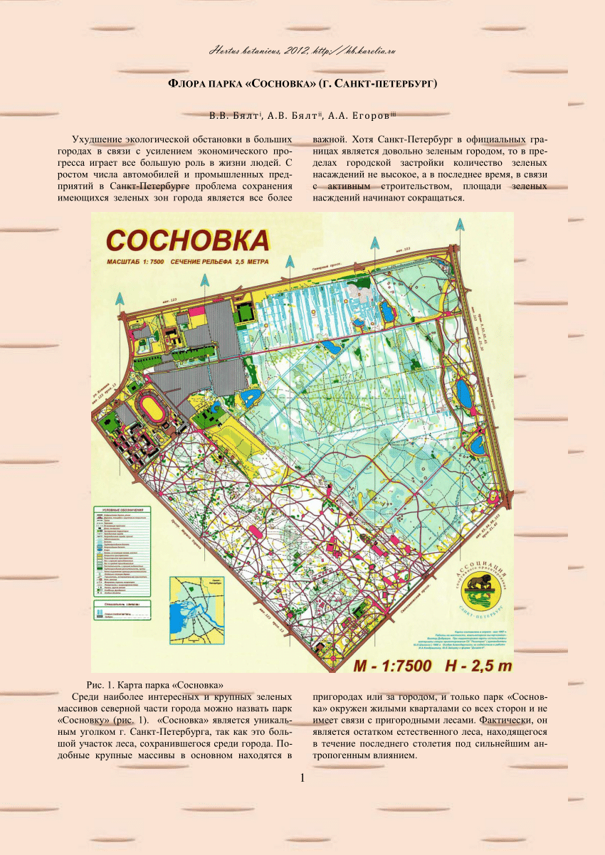 Схема сосновки спб парк