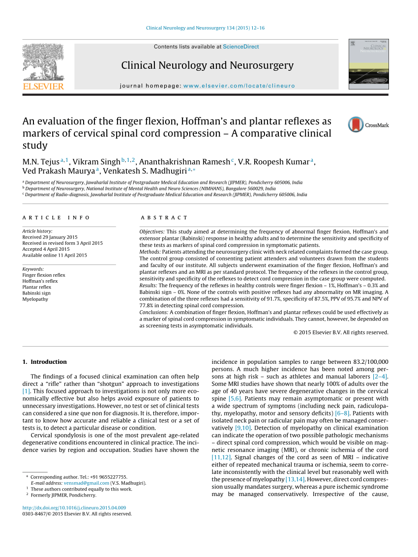 The Method Of Eliciting The Reflexes A Eliciting The Hoffman S Download Scientific Diagram