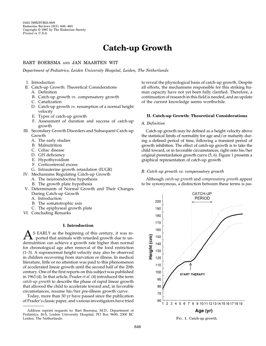 Pdf Catch Up Growth