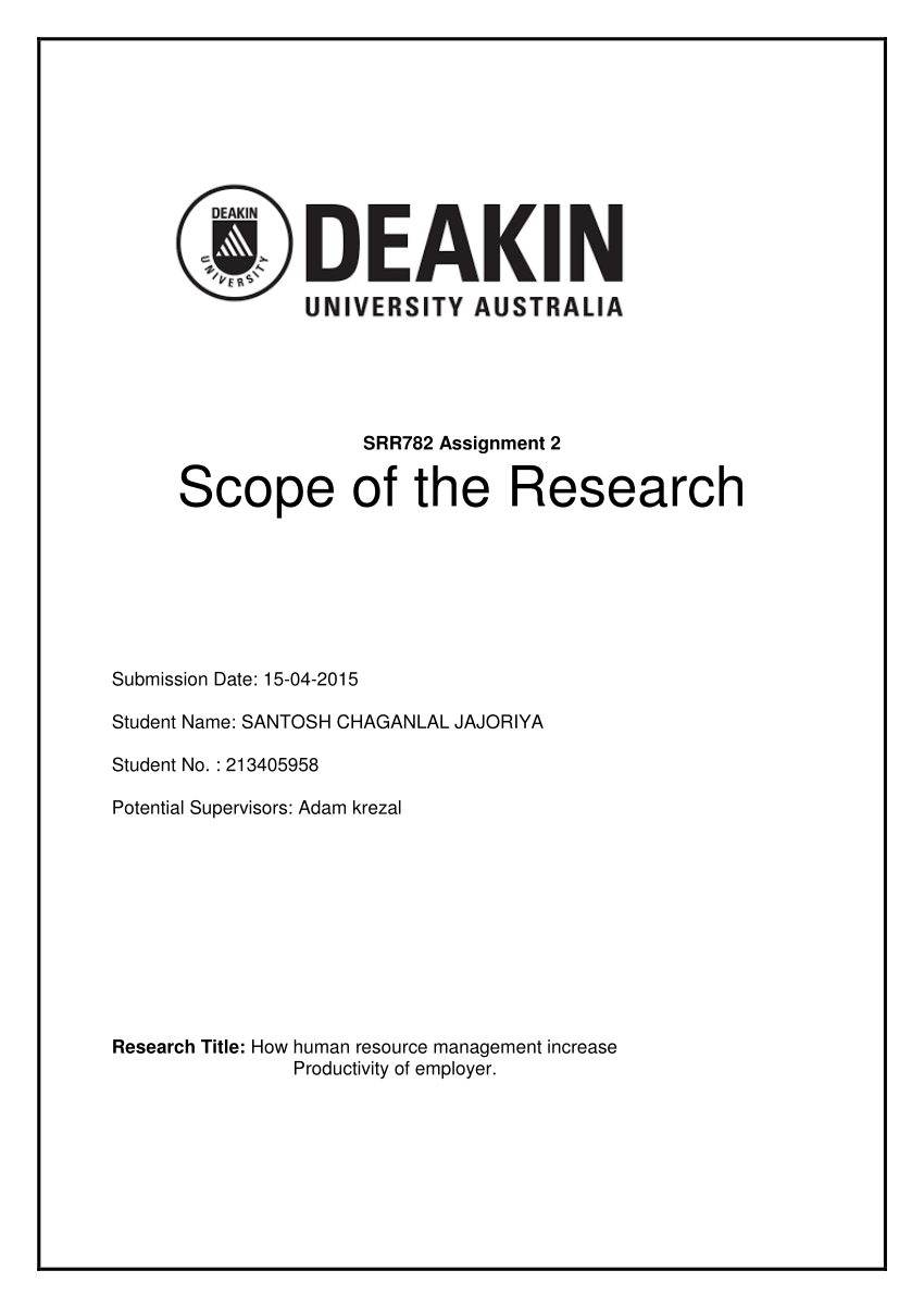how to write scope of the research