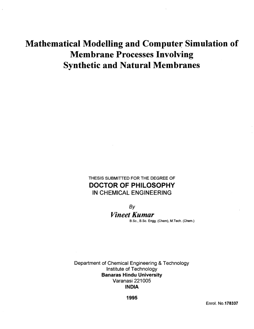 mathematical modelling phd thesis