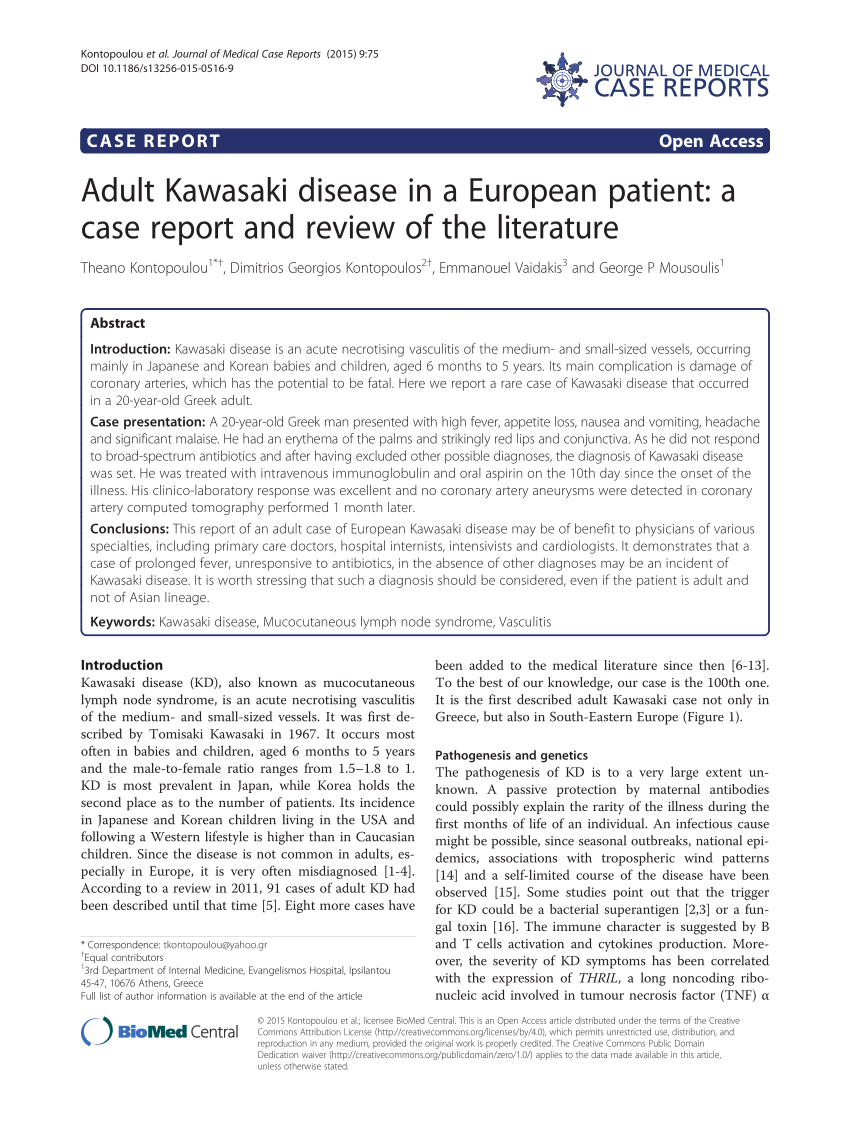 Adult disease in European patient: A case report and review of the literature