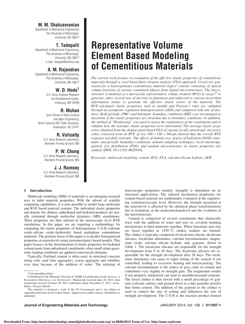 A Review on Modeling Techniques of Cementitious Materials under