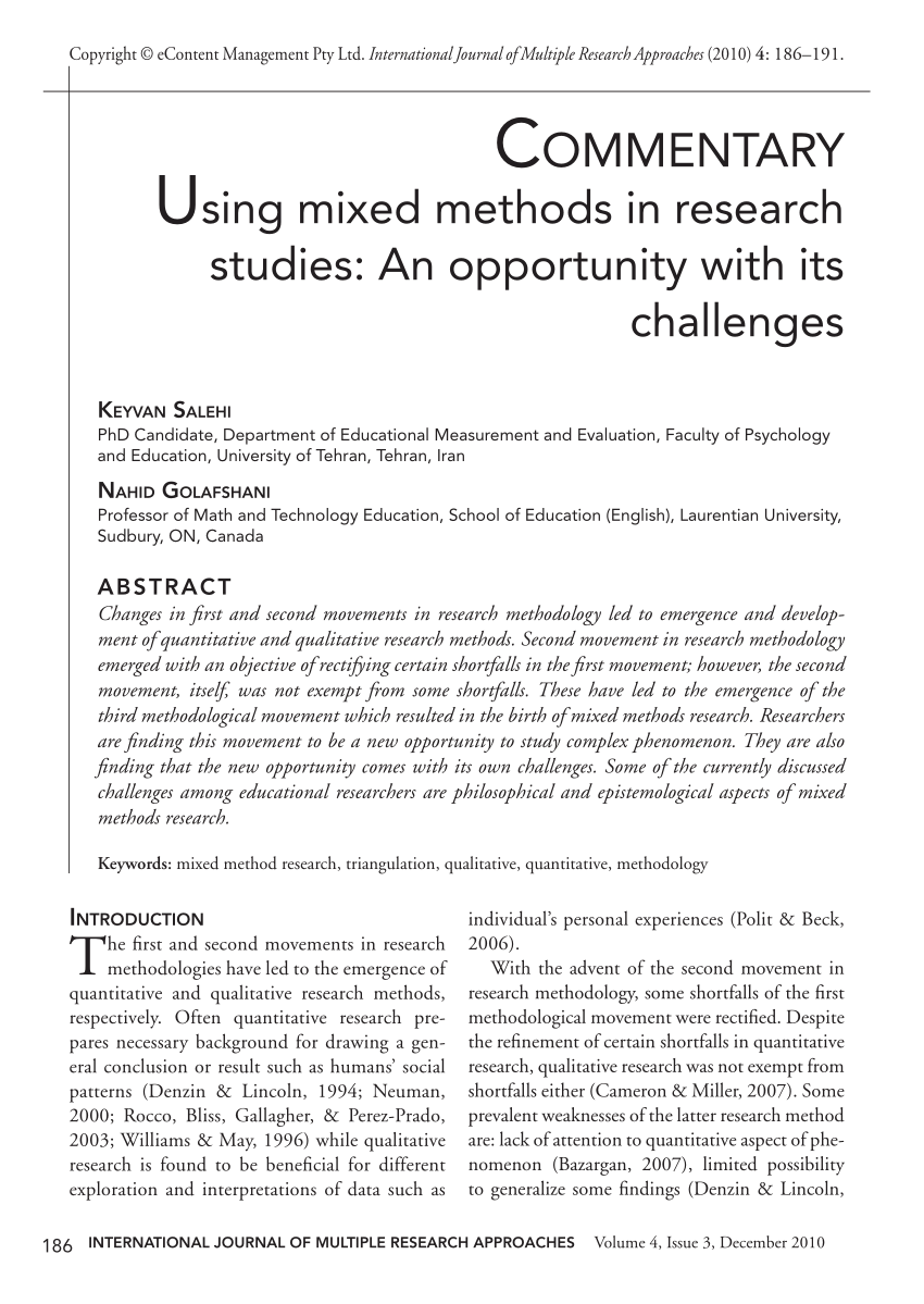 sample of mixed method research proposal