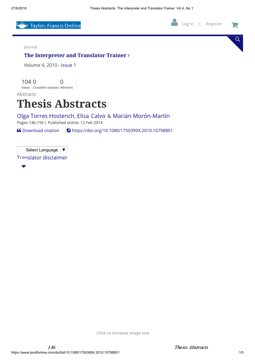 thesis abstracts online