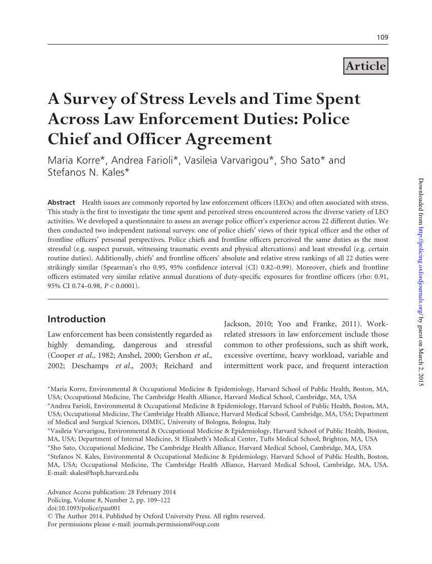 research paper on police stress