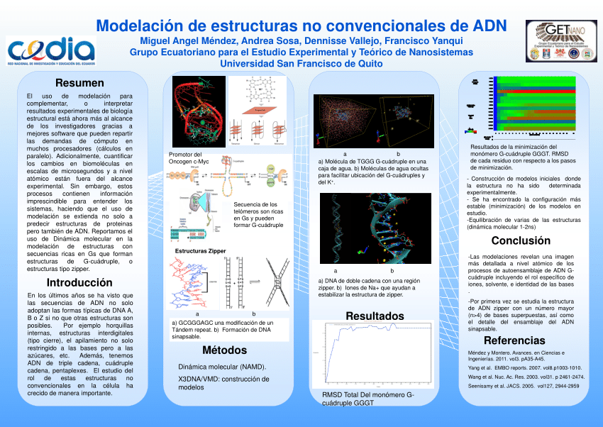 PDF) Modelación de estructuras no convencionales de ADN (Modeling  unconventional DNA structures- molecular dynamics)