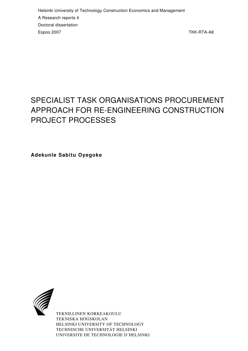 Dissertation construction procurement law