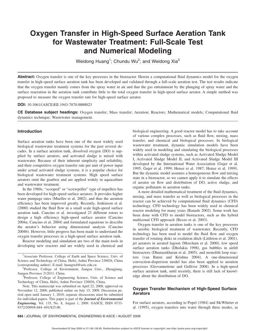 PDF Oxygen Transfer In High Speed Surface