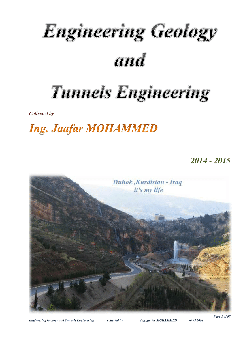 Pdf Textbook Engineering Geology Amp Tunnels Engineering