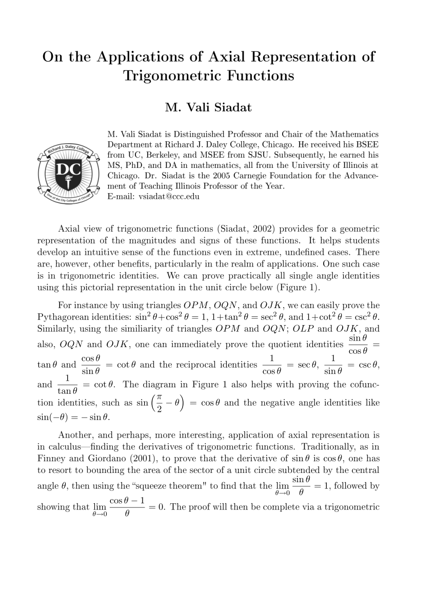 Pdf On The Applications Of Axial Representation Of