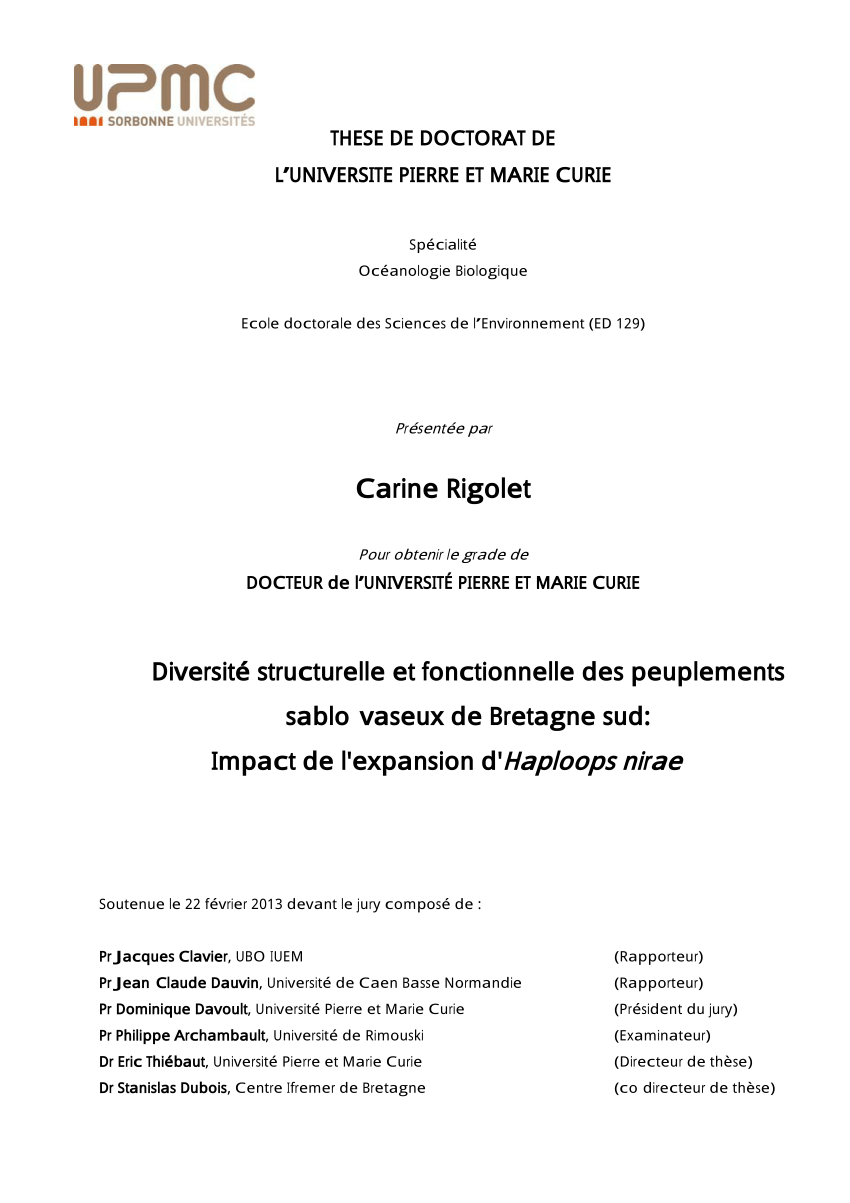 PDF) Diversit structurelle et fonctionnelle des peuplements sablo ...