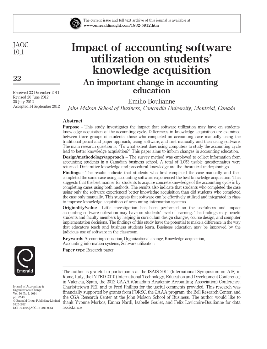 thesis about accounting software