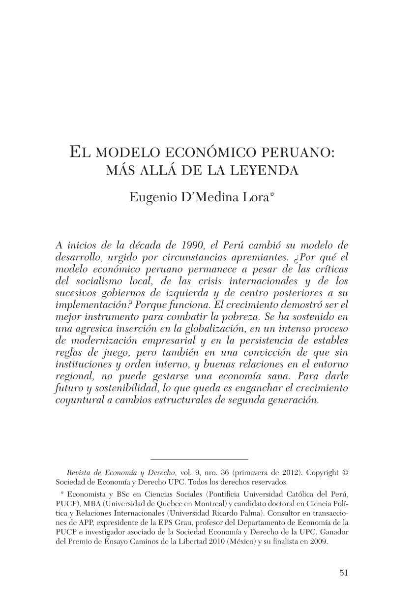 PDF) El modelo económico peruano: más allá de la leyenda