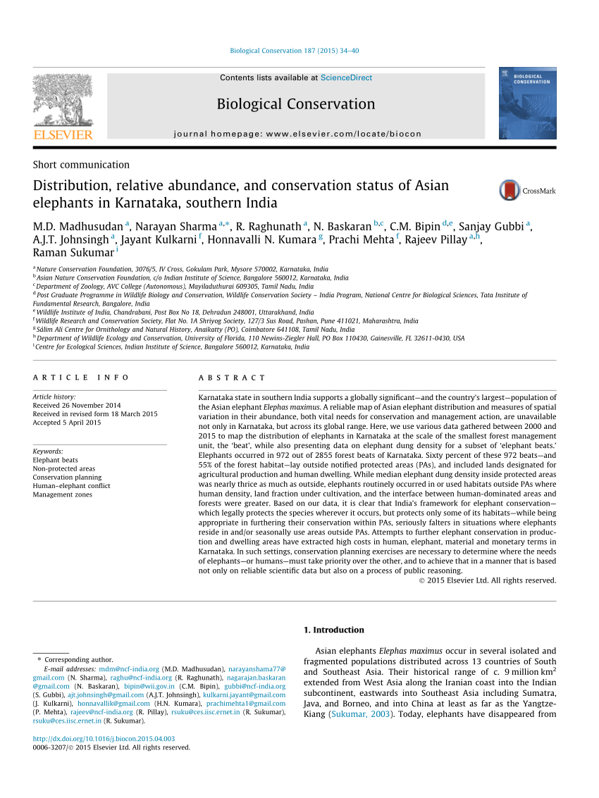 (PDF) Distribution, relative abundance, and conservation status of