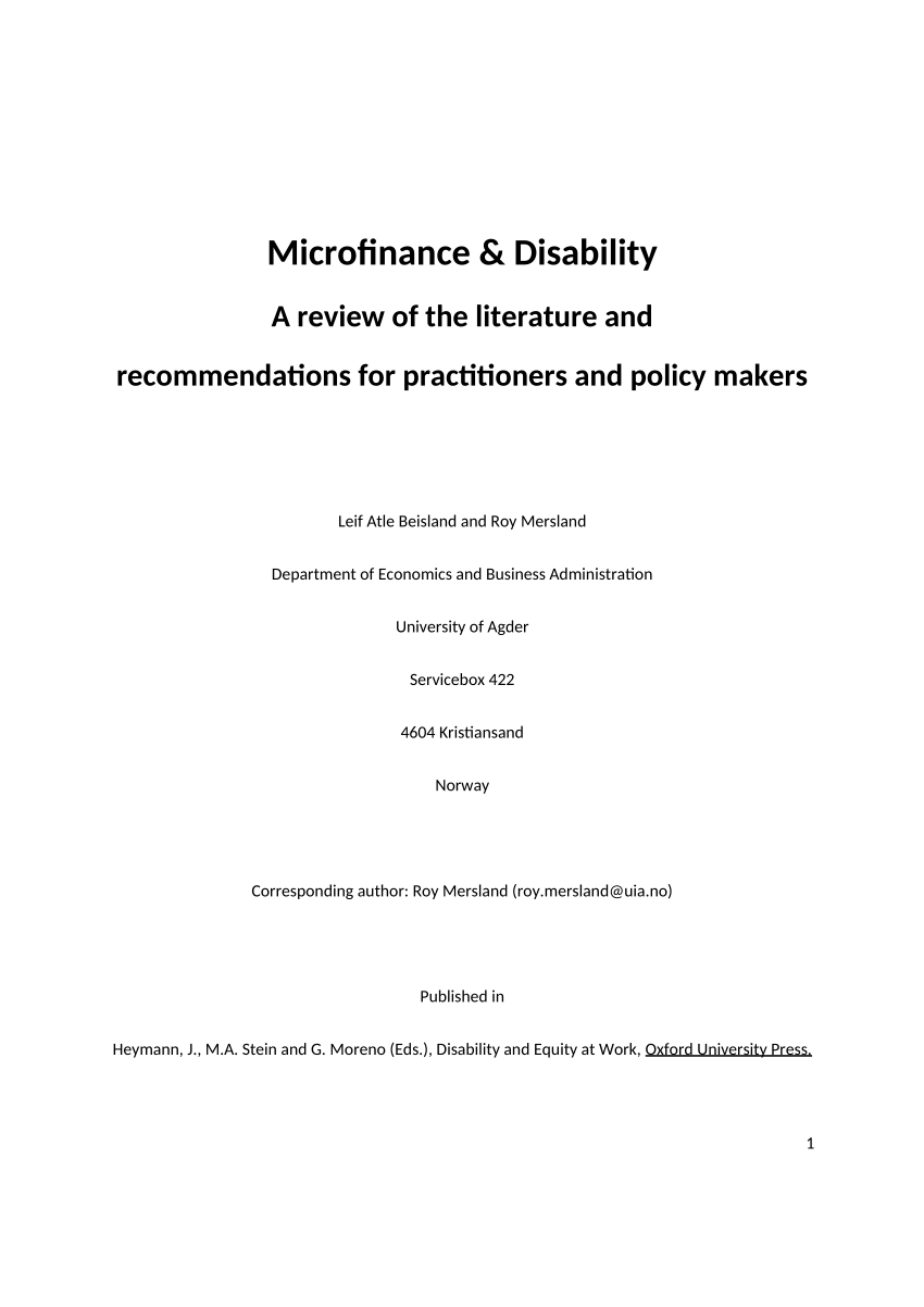 microfinance thesis pdf
